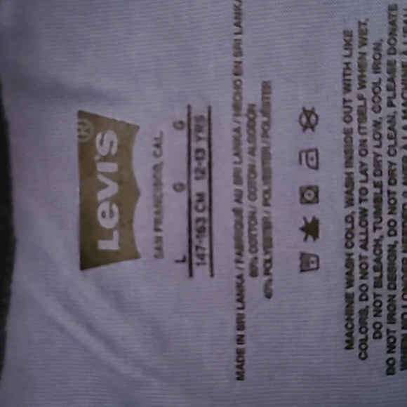 LEVIS BOYS BLUE AND GRAY SHORT SLEEVE T-SHIRT SIZE LARGE - Picture 5 of 7